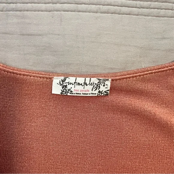 Free People coral rust orange Long Sleeve Wrap Bodysuit - Picture 3 of 6